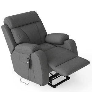 English Elm Power Lift Recliner For Seniors – Compact Electric Chair In Dark Gray Snowflake Velvet, Remote Control W1028S00052-GIGA