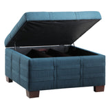 OSP Home Furnishings Detour Strap Ottoman Azure