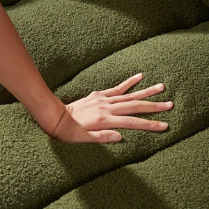 English Elm 3 Seater Teddy Sofa Combo - Modern Living Room Furniture With 5 Cushions, Durable Wooden Frame, Cozy Comfort W1193S00171