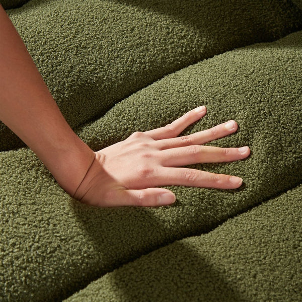 English Elm 3 Seater Modern Teddy Sofa Combo - Cozy 1 Seater & Plush Cushions For Stylish Living Room Comfort W1193S00162