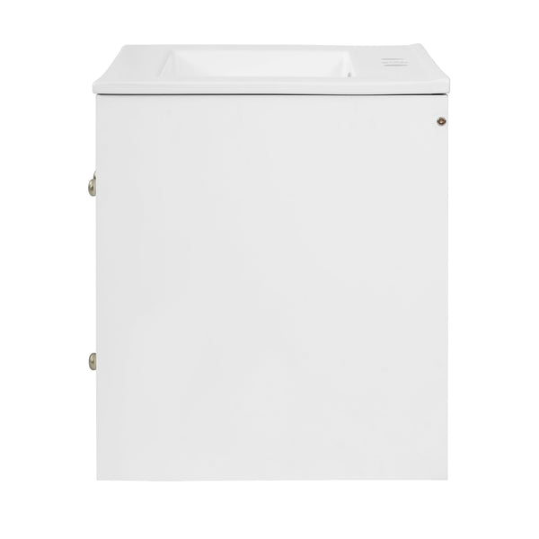 English Elm 24" Floating Bathroom Vanity with Ceramic Sink Two Drawers White Mdf Cabinet N710P286704K