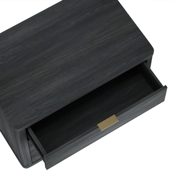 English Elm Evelyn 32" Charcoal Gray Nightstand - Modern 3-Drawer Storage With Sleek Design For Every Bedroom B365P398536