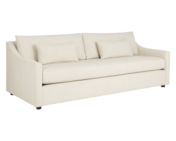 Sunpan BRAMWELL Sofa - Elegant Fletcher Desert Fabric, Deep Bench Cushion & Lumbar Pillows for Comfort 112798