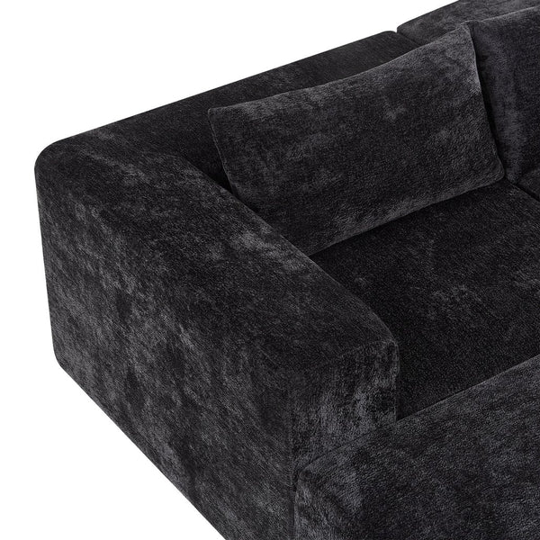 English Elm Christopher Knight Home® - 107" Compressed Sectional Sofas - Luxurious Modular Black Corduroy For Stylish, Cozy Living Spaces N771P346765H_N771P346766H