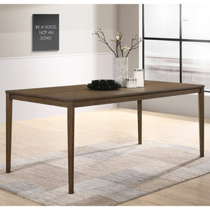 English Elm Rectangular Wooden Dining Table with Slim Tapered Legs, Beveled Top and Durable Rubberwood Finish Walnut B016P369656