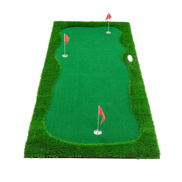 English Elm 12x5 Ft Putting Green Mat Pp Turf with Three Holes Flags for Indoor Outdoor Practice W1422P289867