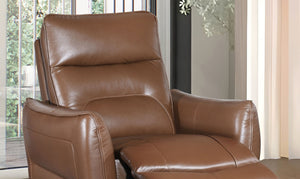 English Elm Contemporary Sandbach Manual Glider Recliner with Padded Track Arms, Smooth Motion, Soft Neutral Fabric Upholstery Brown,Caramel 37 L x 31 W x 33 H B2741P387663