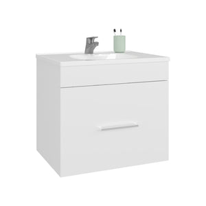 English Elm Bathroom Vanity Slim Sink Cabinet with Single Door, Engineered Wood, Space-Saving Modern Design White 28.35 L x 23.23 W x 11.81 H B097P350320