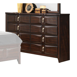 English Elm Lancaster Espresso Finish Dresser with 8 Beveled Drawers, Dovetail Joinery & Sleek Sled Base - Durable Stylish Storage B2726P261226