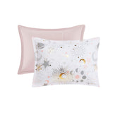 Mi Zone Kids Celia Modern/Contemporary Starry Sky Metallic Comforter Set with Throw Pillow MZK10-227 Blush/Gold