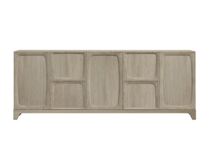 Sunpan RHAENYRA Sideboard - Elegant Sand Beige Oak Veneer with Unique Texture & Timeless Architectural Charm 110831