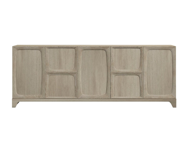 Sunpan RHAENYRA Sideboard - Elegant Sand Beige Oak Veneer with Unique Texture & Timeless Architectural Charm 110831