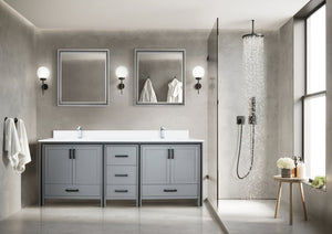 English Elm Dark Grey Double Bath Vanity With White Quartz Top, Faucet Set & Ample Storage For Modern Spaces B2731P260650