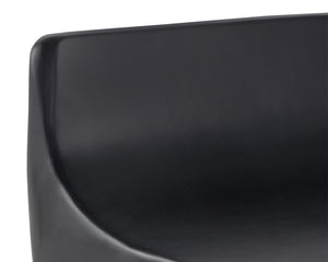 Sunpan Ledger Stool - Contemporary Sculpted Design in Sealed Concrete for Indoor and Covered Outdoor Spaces Black