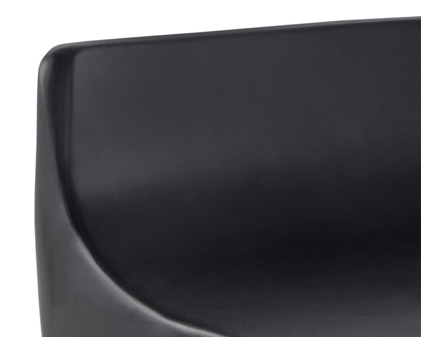 Sunpan Ledger Stool - Contemporary Sculpted Design in Sealed Concrete for Indoor and Covered Outdoor Spaces Black