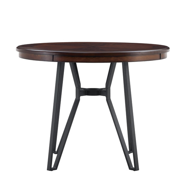 English Elm Christopher Knight Home® - Round Mid-Century Bar Table with Hairpin Metal Legs and Open Shelf, 46.85" Diameter, Stylish Dining Brown N771P205281W