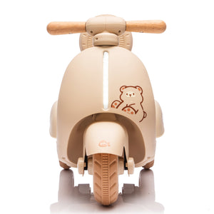 English Elm 12v Kids Electric Tricycle Toddler Ride on Scooter Wooden Handle Parental Remote Control Beige W1578P381432