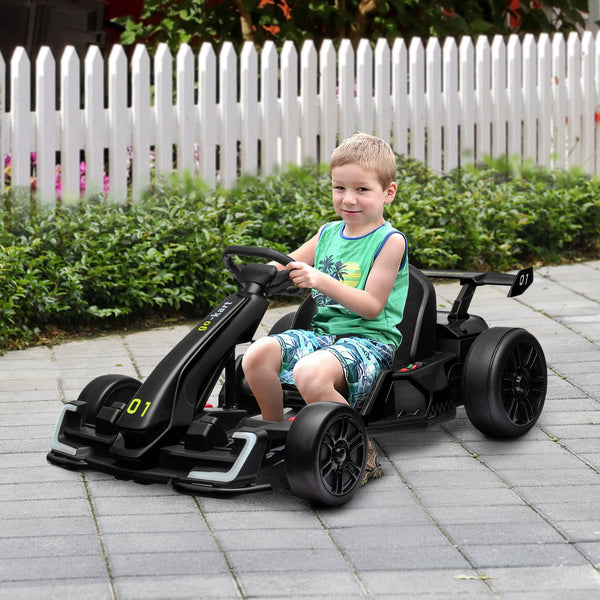 English Elm Aosom 24v Electric Go Kart Ride on Toy with Drifting Dual Motor and Adjustable Seat W2225P229145