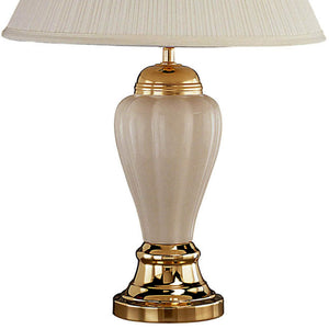 English Elm 27" Elegant Urn-Shaped Ceramic Table Lamp In Burgundy With Ivory Linen Shade & Gold Accents B072116112