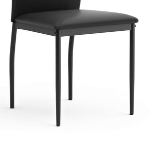 English Elm Contemporary Wood Frame Side Chairs Set of 2 with Durable PU Upholstery, Elegant Dining Accent Black 25 L x 20 W x 9 H B2741P339256