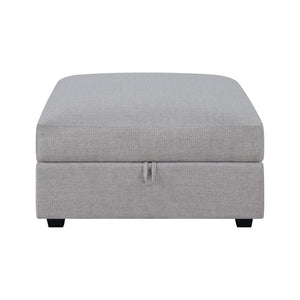 English Elm Square Upholstered Storage Ottoman Grey - Modern Hidden Compartment, Plush Seating, Versatile Decor Accent B016P370523