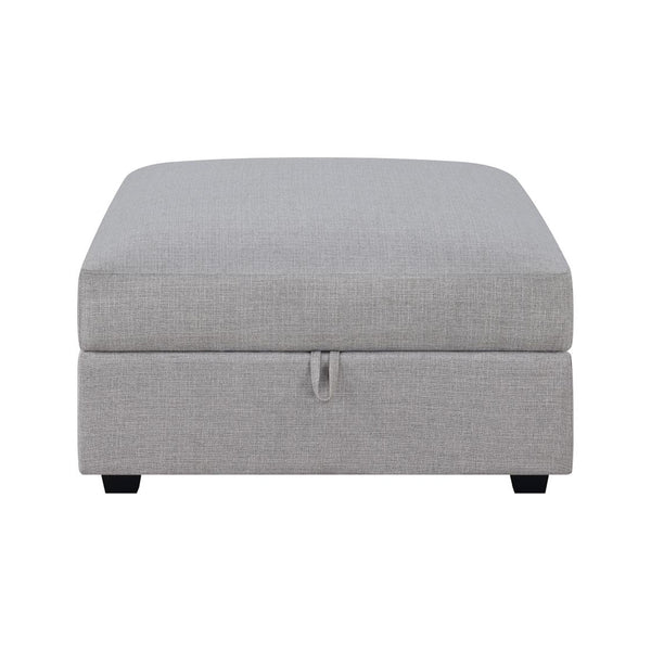 English Elm Square Upholstered Storage Ottoman Grey - Modern Hidden Compartment, Plush Seating, Versatile Decor Accent B016P370523