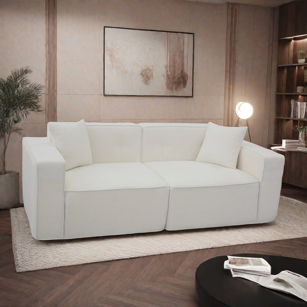 English Elm Full foam compression sofa Plush Teddy Velvet 2-3 Seat Mid-Century Loveseat with 72hr Rebound, Compact Dimensions W1183S00016