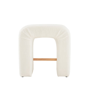 English Elm Christopher Knight Home® - 24'' Boucle stool with inverted U design, cozy loop-pile seating, durable rubberwood footrest, modern set of 2 White N780P187017K