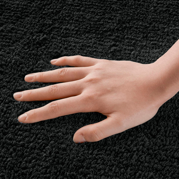 English Elm 1 Heavyweight Cotton Tufted Bath Rug Reversible Spa Grade Absorbent Floor Mat Black B035P319569
