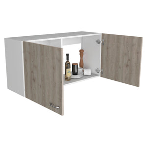 English Elm Oklahoma Wall Cabinet Two Doors – Space-Saving Particleboard Storage 39.3"W x 19.3"H Sleek Design Multicolor 42 L x 25 W x 4 H B128P148949