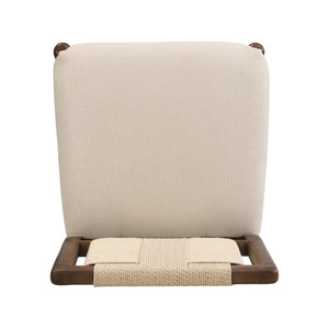 English Elm Christopher Knight Home® - Upholstered dining chair with woven rope backrest set of 2 - elegant curved weave, sturdy rubberwood frame and easy assembly Beige,Walnut N771P361494T