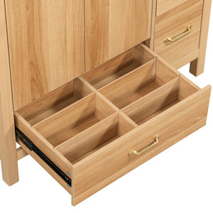 English Elm 36" Wood Bathroom Vanity Cabinet with Solid Frame, Ceramic Sink, Soft-Close Doors & Organized Drawers N729P321351N