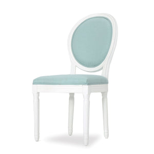 English Elm Christopher Knight Home® - Kd Dining Chair Set Of 2 - Elegant French Country Upholstered Chairs With Fluted Legs & Aqua Fabric 60352.00LBL