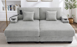 English Elm Swivel Barrel Accent Chair Chenille Tufted Round Club Seat for Living Room Lounge Grey N719S002270E