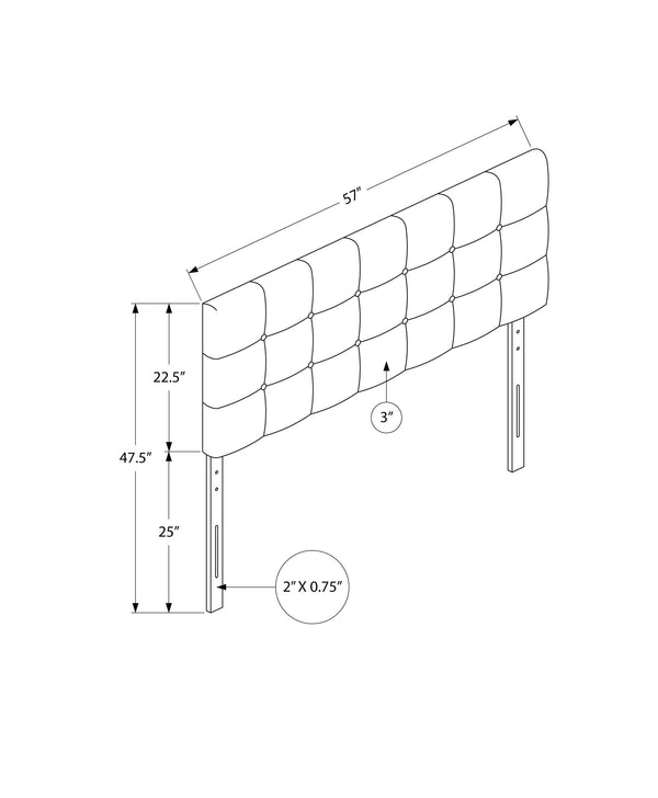 English Elm Bed, Upholstered Grey Linen-Look Headboard For Full Size Bed - Transitional Style With Tufted Design B2710P219554