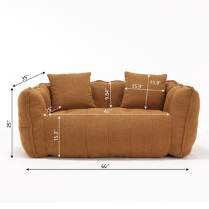 English Elm Soft Oversized Square Recliner Beanbag Chair For Two – High-Resilience Foam For Ultimate Comfort! W1996P182159-GIGA