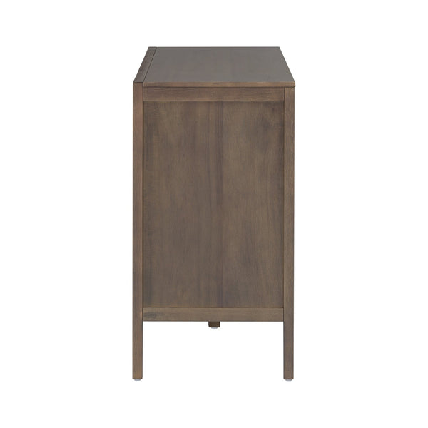 English Elm U_style Farmhouse Pine Veneer Buffet Cabinet with Double Doors for Kitchen or Entryway Brown N711P410389D