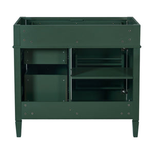 English Elm 36'' Modern Bathroom Vanity Cabinet with Tip-Out Drawer, Adjustable Shelf, Smooth Metal Slides, Solid Wood Frame Green N710P186084F