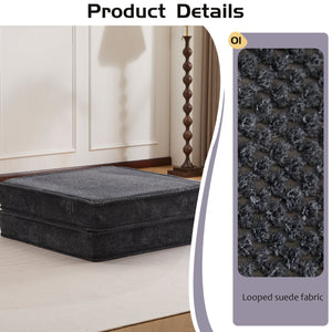 English Elm Compression Modular Sofa Bed - Convertible Boneless Design, Plush Fleece, No Assembly, Dark Grey W3723P377152