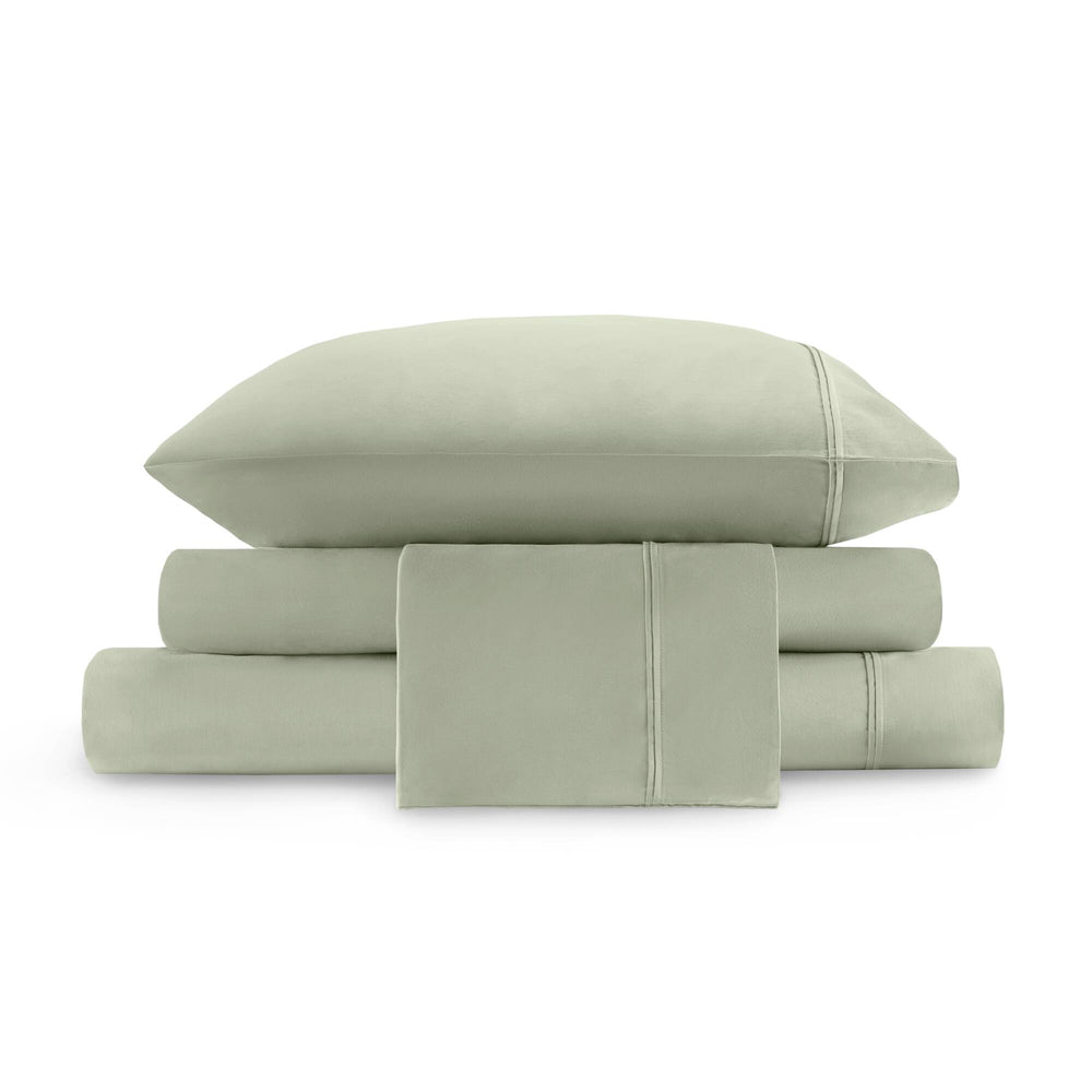 English Elm 4 Pieces Sage Queen Sateen Sheet Set – Luxurious 100% Egyptian Cotton For Ultimate Comfort & Style B035P381328