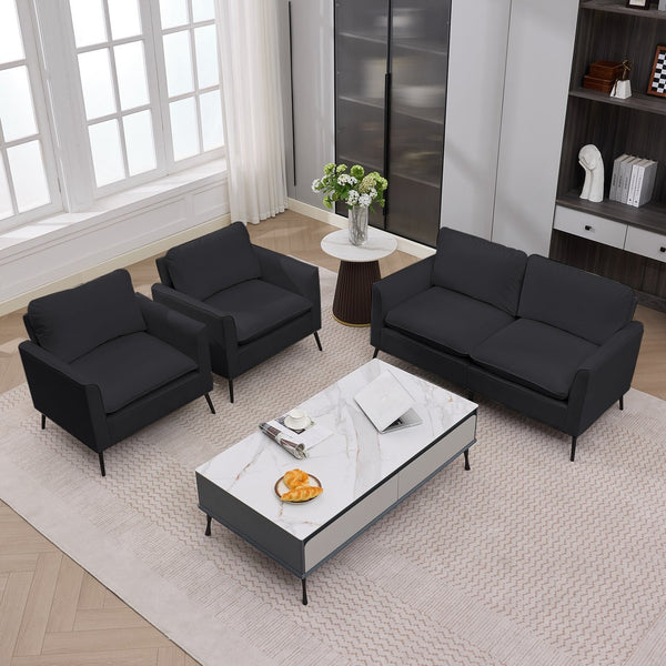 English Elm Ts Cat Paw Faux Leather Accent Chair Nordic Retro Loveseat with Lumbar Support Black W2311S00013