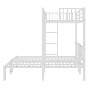 English Elm Twin Triple Bunk Bed Metal L-shaped Frame Sleeps Three Kids White Finish W1580S00567