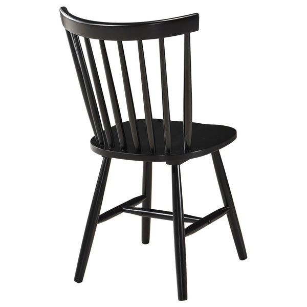 English Elm Hayward Black Wood Dining Side Chair Set of 2 – Farmhouse Spindle Back, Contoured Seat, Cozy Rustic Appeal B062P299917