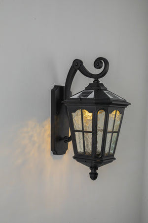 English Elm Black Solar Outdoor Wall Sconce Ip65 Aluminum Geometric Gate Garden Patio Light W5008P392750