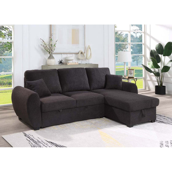English Elm Teddy Plush Reversible Sleeper Sectional Sofa with Storage Chaise, Teddy Fleece Comfort & Easy Conversion B016S00053