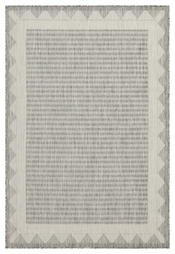 English Elm Sunshine Silver Indoor/Outdoor Area Rug - 5'3" X 7'3" | Durable, Low-Maintenance & Stylish Design B186P198896-GIGA