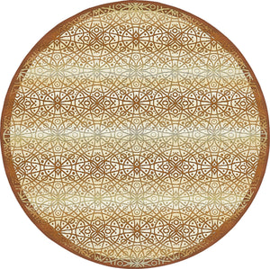 Unique Loom Outdoor Trellis Kaleido Machine Made Geometric Rug Beige and Terracotta, Brown/Ivory 8' 0" x 8' 0"