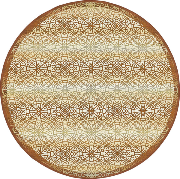Unique Loom Outdoor Trellis Kaleido Machine Made Geometric Rug Beige and Terracotta, Brown/Ivory 8' 0" x 8' 0"