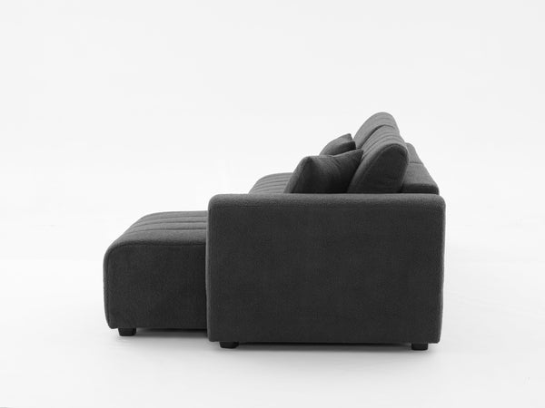 English Elm Scandinavian Channel Tufted L Shaped Sectional Sofa with Plush Foam Cushions B2730S00043