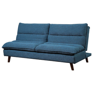 English Elm Casual Blue Textured Fabric Sleeper Sofa with Adjustable Back for Studio or Guest Room B011P261200